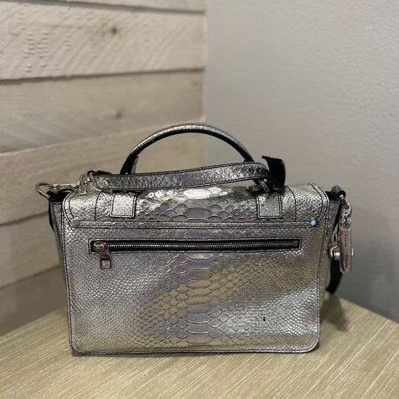 Proenza Shouler Embossed Python Silver PS1 Medium Plus Satchel/Crossbody Handbag - Picture 12 of 15